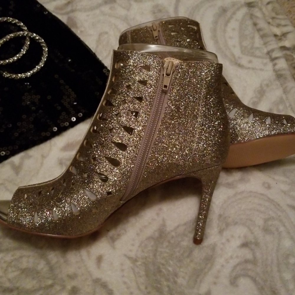 Nine west bootie in gold glitter - Picture 4 of 5
